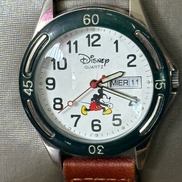 Disney Mickey Mouse Watch with Calendar in Spanish Glow in Dark Water Resistant main image 2